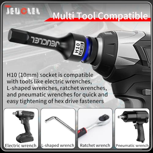 10mm Hex Impact Bit Socket, H10 1/2" Drive Allen Socket, Cr-Mo | 3-Inch, Lengthen Hex Screwdriver Adapter for Electric Ratchet Wrenches Fastening Screws, Socket Wrench, Head Drill - size: 1PC | H10 10MM
