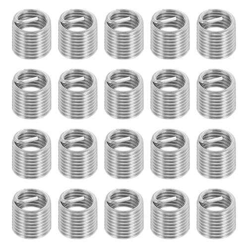 PATIKIL Wire Thread Inserts 1/4-28 UNF 1.5D 9.6mm, 20Pcs 304 Stainless Steel Helical Coiled Wire Screw Threaded Sleeve Sheath for Mechanical Equipment Automotive Repairs - size: 1/4-28 UNF, 9.6mm