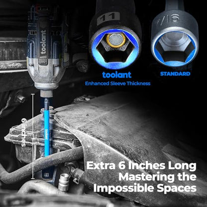 toolant 21pcs Extra Long Nut Driver Bit Set, SAE/Metric Magnetic Nut Driver Set with Replacement Handle - style: 21pcs Extra Long