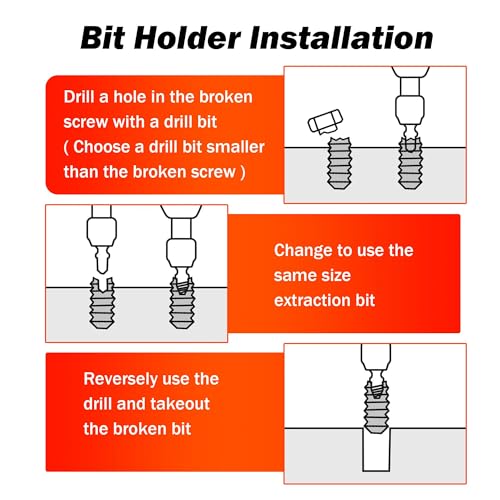 14 Pieces Screw Extractor Set Left Hand Drill Bits Set | Removing Stripped Screws and Broken Bolts 35# Cr-Mo & 6542 HSS Steel Cobalt Easy Out Broken Bolt Extractor Kit