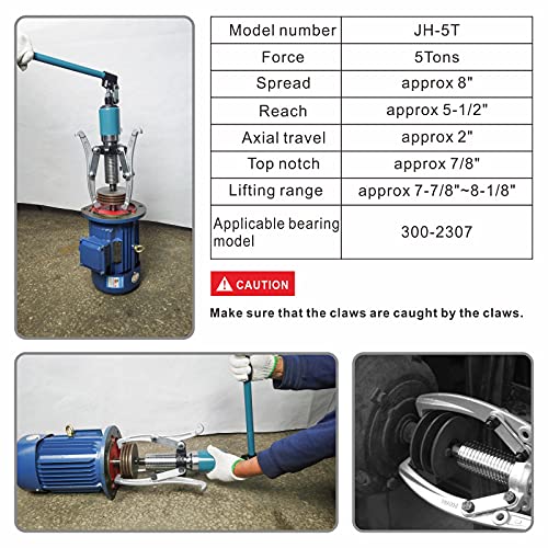 5 Ton Hydraulic Gear Puller Wheel Bearing Pulling Separator 3 in 1 Pump Oil Tube Drawing Machine M/Case - size: 5T Overall