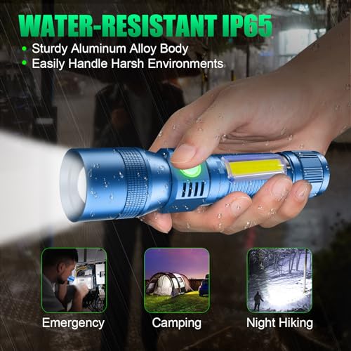 AdamStar Black Light Flashlight, 3 in-1 Rechargeable Flashlights, UV Light Magnetic LED Flashlight High Lumens, 7 Mode Camping Waterproof Flashlight for Pet Urine Detection (1pack Blue) - color: 1pack Blue