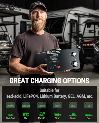 Adjustable Battery Charger 12V 24V 36V 48V 60V 72V,16A Automatic Battery Maintainer,Battery Desulfator Maintainer for Lead-Acid LiFePO4 Lithium,Suit Automotive Golf Cart Truck Lawn Mower(X40)