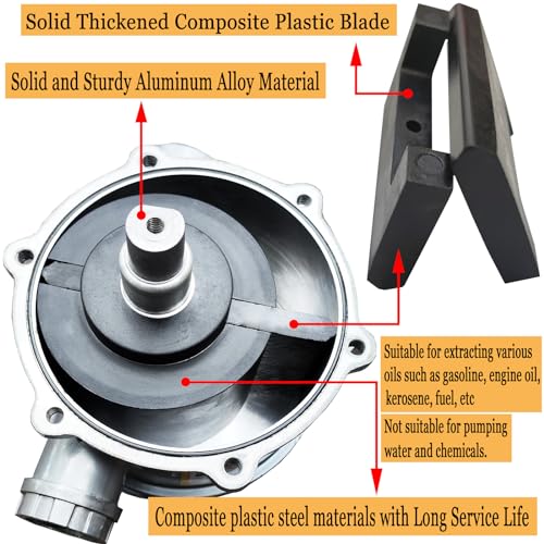 55 Gallon Drum Pump, Barrel Pump for engine oil, diesel fuel, gasoline, kerosene, Hand Pump for 55 Gallon Drum, 50, 5, 15, 30 gal Drum (Black) - color: Black