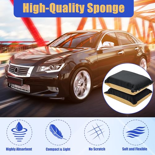 2PCS Window Defogger Sponge, Absorbent Window Glass Defogger Car Windshield Cleaner for Auto Cleaning (Yellow+Black)