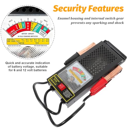 Zpana 12V 100A Car Battery Load Tester, Vehicle Battery Tester Alternator Load and Voltmeter Tester with Alligator Clips, Automotive Diagnostic Tool, Universal for Golf Carts RV Truck