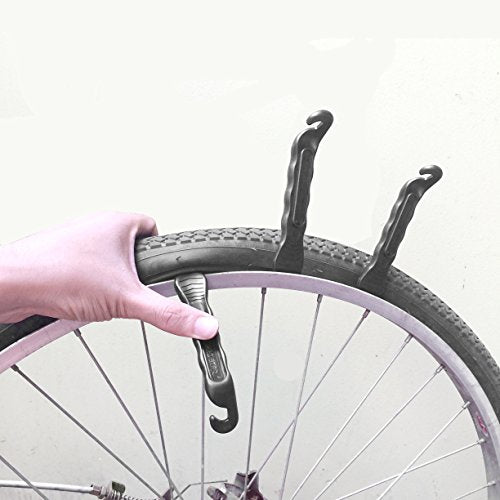Bike Tire Lever - Premium Hardened Plastic Levers to Repair Bicycle Tube - Must Have Tool Kit for Road Bicyclist - Set of 3 - color: Black