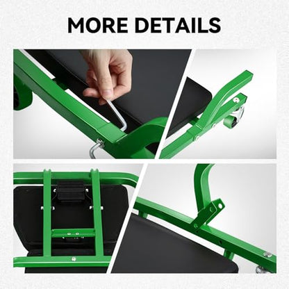 Auto Dynasty Universal 42" L X 18" W Green for Under Car Repair Vehicle SUV Truck Pickup Adjustable Creeper with Padded Headrest + Casters - color: Green