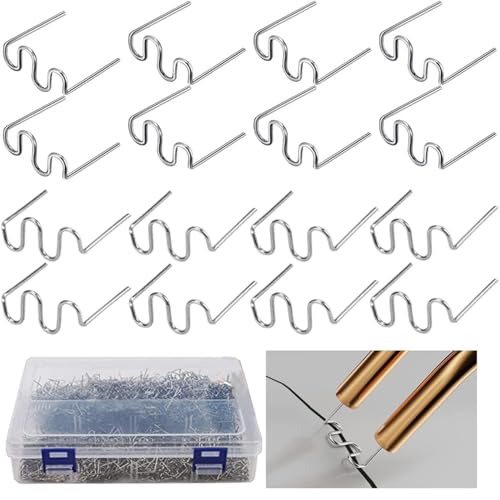 DLronwey Plastic Welding Staples 1000 pcs,2 Types Hot Staples for Decoration,Auto Repair,Architectural Modelling,Toy Manufacturing,Etc. - style: 2 style 1000