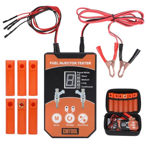 CMTOOL Fuel Injector Tester and Cleaner Tool Kit, Upgraded 6 Cleaning Adapters & 8 Pulse Modes, DIY Tool, Car Fuel Injector Cleaner Kit, 5V/12V Output Voltage Level