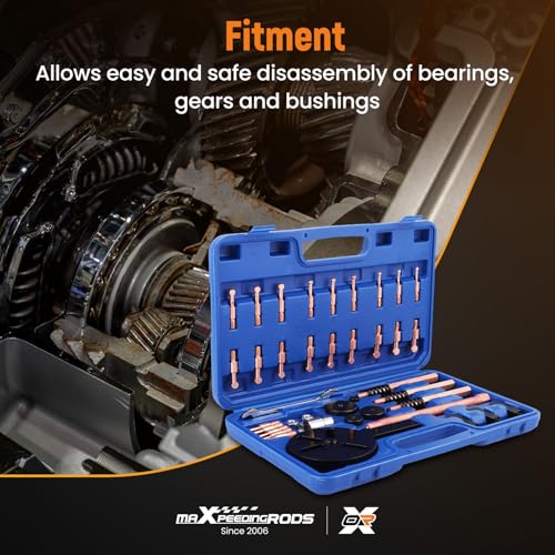 maXpeedingrods 36-in-1 Bearing Puller Set, Inner Bearing Puller Separator Kit, Blind Hole Bearing Removal Tool Bearing Disassembly Gear Puller - style: 3 Jaw Puller(36 Pcs)