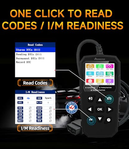 OBD2 Scanner,V880 Check Engine Light Car Code Reader with Reset,4-in 1 Graphic Live Data,I/M Smog Test, CAN Scan Tool Diagnostic Scanner for All OBDII Vehicles,Work for DIY,Home Use,Mechanic - color: BLACK