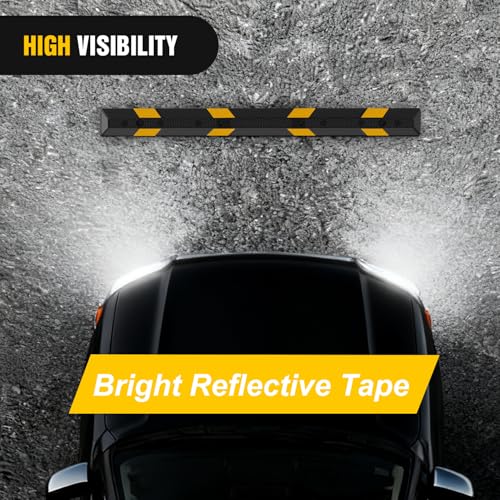 Nilight 72 Inch Parking Curb - Heavy Duty Rubber Garage Car Stopper Parking Aid with Reflective Strips for Large Vehicles, 2-Pack - size: 72" 2-Pack