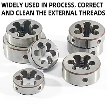 M14 x 1.0 Metric Tap and Die Set, M14 X 1mm HSS Machine Thread Tap and M14 X 1mm Alloy Tool Steel Round Thread Die Right Hand - size: M14x1mm