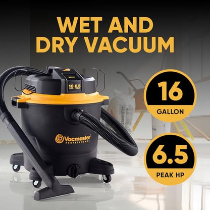 Vacmaster Professional - Wet/Dry Vac, 16 Gallon, Beast Series, 6.5 HP 2-1/2" Hose (VJH1612PF0201), Black - size: 14 Gallon