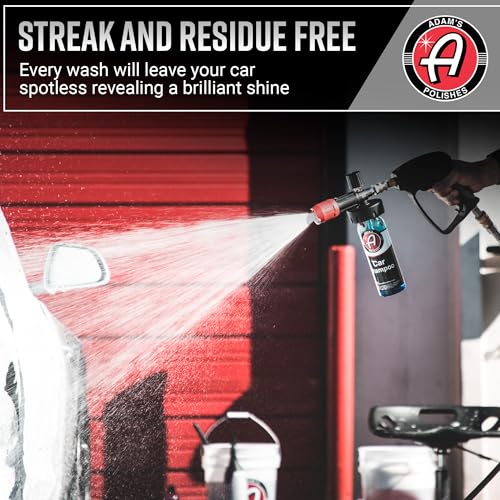 Adam's Car Shampoo 16oz, 2pk - pH Best Biodegradable Car Wash Soap for Foam Cannon, Spray Gun or Bucket - High Foam, Scratch-Free Auto Detailing for Cars, Trucks, RVs & Motorcycles - size: 16 fl. oz (2 Pack)