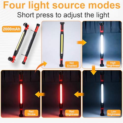 Magnetic Light for Car Hood, Rechargeable Underhood Work Light, with USB, 3 Lighting Modes, Super Bright Magnetic Utility Light for Mechanics, Accessories