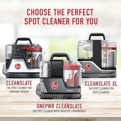 Hoover ONEPWR CleanSlate Cordless Portable Carpet + Upholstery Spot Cleaner Machine, Powerful Suction, Versatile Tools, Car and Auto Detailer, Pair with Hoover Spot & Upholstery Cleaner Solution - style: CleanSlate Cordless