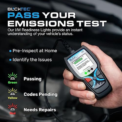 BLCKTEC 420 Bluetooth OBD2 Scanner Diagnostic Tool - Vehicle Code Reader for Car - Clears Check Engine Light - Comes with Premium OBD App On IOS & Android - Works For All Cars 1996 & Newer - size: Screen Size 1.8"