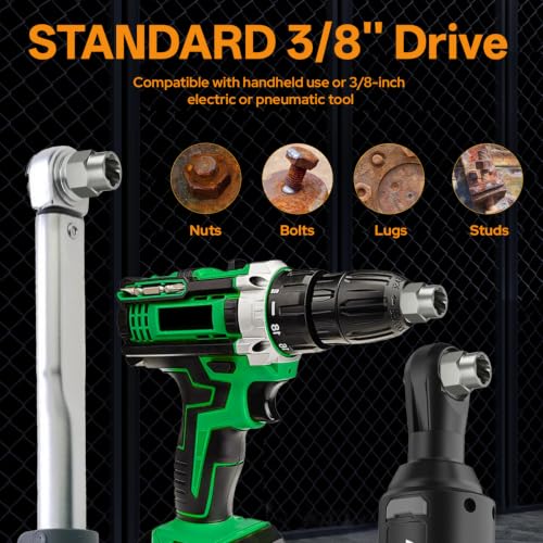 14PCS Bolt Extractor Kit, 3/8" Drive Bolt & Nut Remover Set, Cr-Mo Easy Out Tool with Storage Case for Stripped, Rusted, Rounded and Damaged Bolts, Nuts & Screws