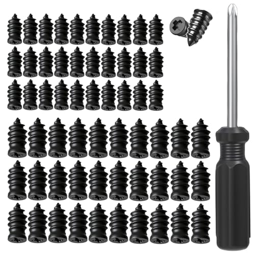 Tire Repair Nails Kit with 2 Sizes, Screw in Tire Repair Plugs with Box and Screwdriver, Fast Self-Service Tire Repair Tools (60 Pcs) - color: 60 pcs