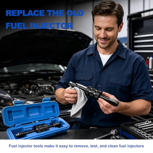 Diesel Injector Puller Tool with Slide Hammer, Fuel Injectors Removal Set with M8 M12 M14 Thread Adapters, Common Rail Injector Remover Extractor for Diesel Injectors