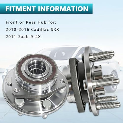513289 Wheel Bearing Hub Assembly for Cadillac SRX 2010-2016 | Hub for Saab 9-4X 2011, Eliminates Noise, Fixes ABS & Hub Issues, Simple Installation, Direct Bolt-On, No Warning Lights - size: 513289