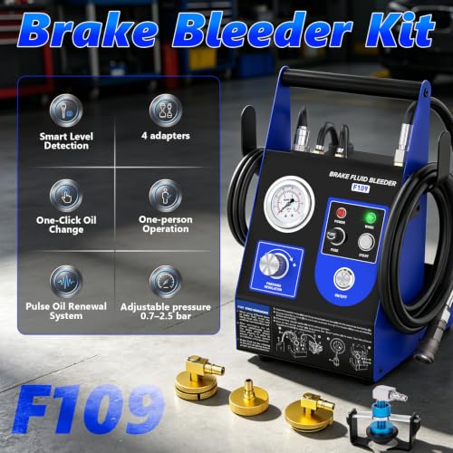 BELEY Automatic Brake Bleeder Kit for Toyota Honda & Universal Adapter | 110V Electric Power Brake Bleeder with 4 Master Cylinder Adapters, Airless Brake and Clutch Pressure Bleeding System
