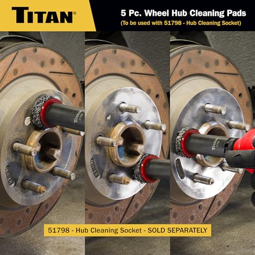 Titan 51799 5-Piece Wheel Hub Cleaning Pads Set, For use with Titan 51798 1/2-Inch Drive Impact Socket - style: Cleaning Pads