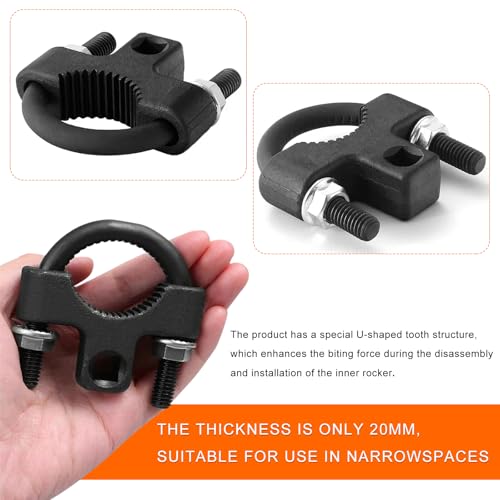Inner Tie Rod Removal Tool, 3/8 Inch Inner Tie Rod U-Wrench Low Profile Tool with Non-Slip Teeth, Tie Rod End Remover for Car Chassis Rocker Removal and Installation
