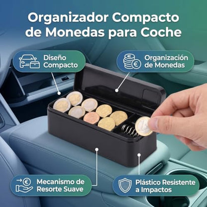 Car Holder, Portable Organizer Storage Box, Plastic Change Holder, 11.5x4x3.6 Inches for Car, Truck, and Home