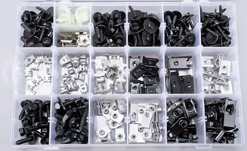 240pcs Body Multipurpose Bolt & U-Nut Kit Assortment for GM Ford Chrysler