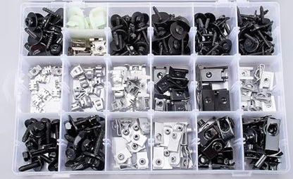 240pcs Body Multipurpose Bolt & U-Nut Kit Assortment for GM Ford Chrysler