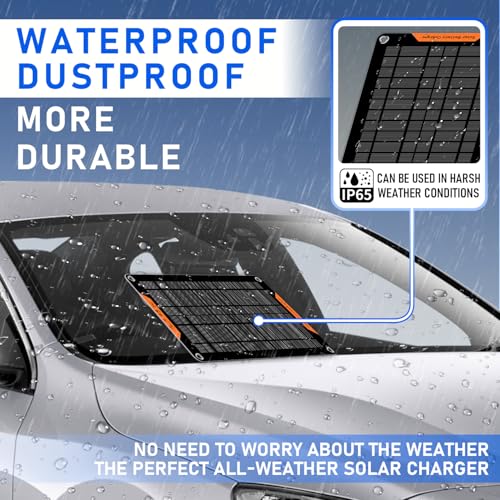 10 Watt 12 V Solar Car Battery Charger & Maintainer | Portable Solar Panel Trickle Chargerr for Car, Boat, Automotive,RV - size: 10W