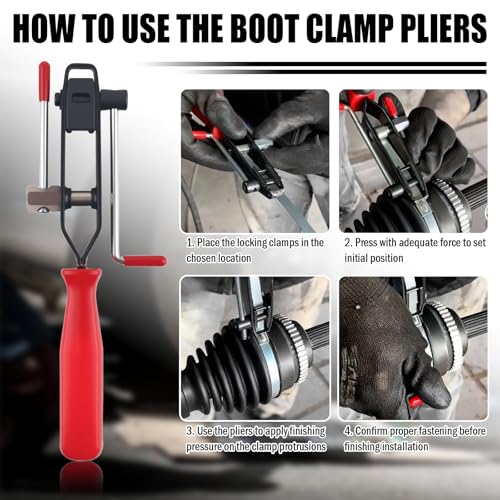 2PCS Cuttable Rubber Inner Tie Rod Boot Kit,Rack and Pinion Boot Set Includes Cable Ties and Clamps,Thickened Steering Rack Boots Kit with CV Boots Clamp Pliers as Car Accessories