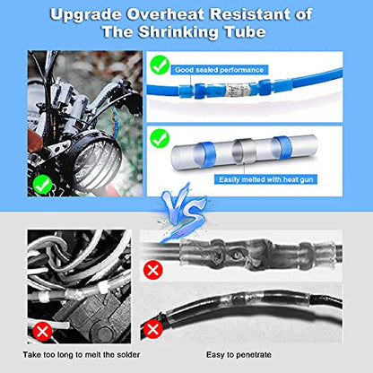 Kuject Heat Shrink Solder Seal Wire Connectors Kit 120PCS | 26-10 AWG Waterproof Electrical Connectors for Marine, Automotive, Truck Repair, Solderless Wiring Splice Connectors