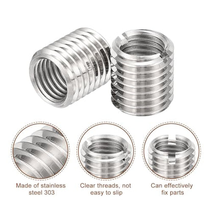 uxcell 10Pcs Threaded Inserts, M16-2x22 & M20-2.5x22 Stainless Steel 303 Screw Thread Sleeves Thread Repair Insert for Mechanical Equipment - size: M16-2x22 & M20-2.5x22mm