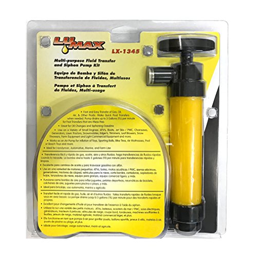 Lumax LX-1345 Multi-Purpose Hand Transfer Pump Kit, Easy to Use, Highly Versatile Pump; Works for Fluid Transfer, Siphon and Air-inflation. Ideal for Handyman, Automotive, Marine, and Farm Use