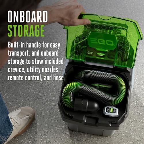 EGO Power+ Shop Vacuum Wet Dry, Car Vac, Compact Portable Cordless Cleaner, 3 Gallon 85 CFM, Battery and Charger Not Included - WDV0300 - style: 3 Gallon Wet/Dry Vacuum (No Battery/Charger)