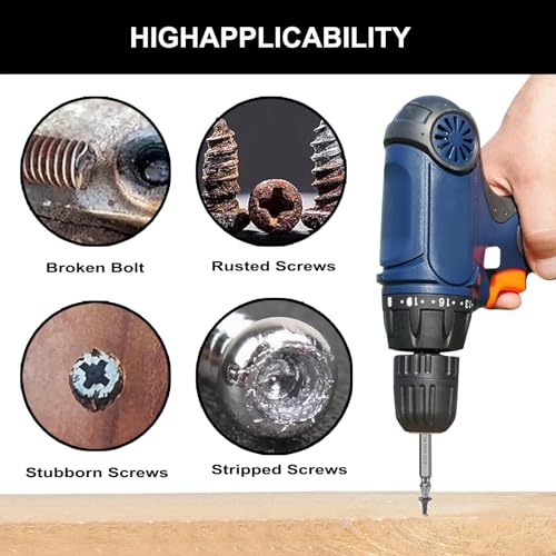 Damaged Screw Extractor Set，6pcs Stripped Screws Nuts Bolts for Removing Rusted and Damaged Hardware, Nuts and Bolts, Drill Bit Tools - color: 6pcs-screw Extractor Set