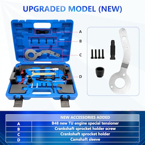 ZKTOOL Engine Camshaft Alignment Timing Tool Set Fit for BMW Mini B38 A15 A12 B48 A20 B58,Camshaft Locking Timing Tool kit，with Crankshaft Timing Positioning Tool, with Crankshaft Pulley Tool
