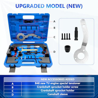 ZKTOOL Engine Camshaft Alignment Timing Tool Set Fit for BMW Mini B38 A15 A12 B48 A20 B58,Camshaft Locking Timing Tool kit，with Crankshaft Timing Positioning Tool, with Crankshaft Pulley Tool