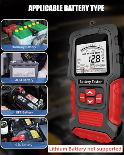 Car Battery Tester, 12V & 24V, 3~400AH, 40-2000CCA, Digital Automotive Battery Analyzer, Internal Resistance Tester