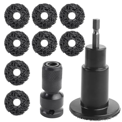 FLYPIG Wheel Hub Cleaning Tool, Wheel Stud Cleaner Resurfacing Tool Kit | Stud Removal Tool With 8 Pads, Quick Rust Removal On Lug Studs And Brake Rotors, For 1/2" Driven Wrenches Or Electric Drills
