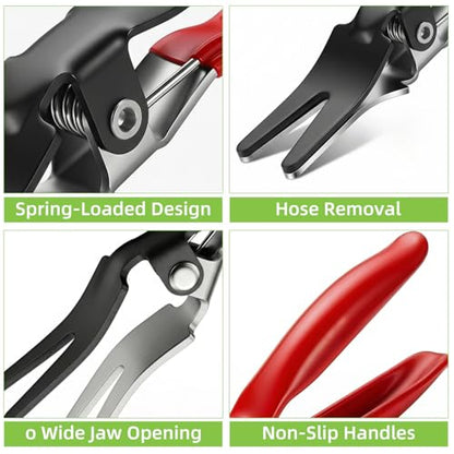 Automotive Hose Removal Pliers, Fuel & Vacuum Line Separator Tool | Quickly Disconnect Fuel & Vacuum Hoses, Effortless Fuel Line Pipe Separation, Fits Automotive and Marine Pipelines - color: 1 Option