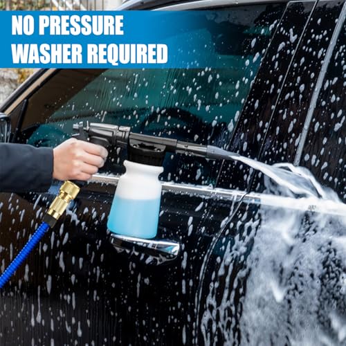 ZIMISI Car Wash Foam Gun, Foam Cannon for Hose, Professional Car Foam Sprayer with 6 Levels Foam Concentration, Spray Gun Cleaner, Connects to Any Garden Hose (Black) - color: Black