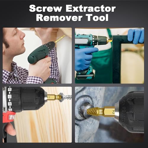 6pcs Screw Extractor Set with HSS 4341 Bits for Damaged and Broken Screws with Tool Box