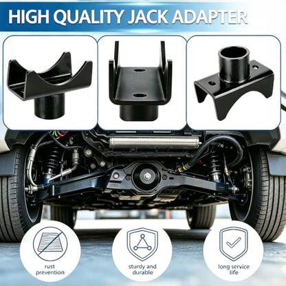 Heavy Duty Jack Axle Saddle Adapter for Most Standard Hydraulic Bottle | Anti-Slip U-Shape Steel Lift Cradle for 2-4 Inch Round Axle Tubes 4x4 Off-Road Pickup RV Truck