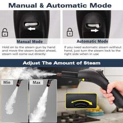 Waitbird Steam Cleaner for Home, Handheld Steamer for Home Cleaning | 21 Accessories| Chemical-Free For Floor, Car, Wall, Grout & Kitchen Bathroom| 38oz Large Tank I Dual Safety Lock I Steam mop