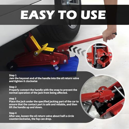 2 Ton Jack Rod for Floor Jack,Professional Floor Jacks Handle Replacement for Lifting and Lowering,Horizontal Hydraulic Car Jacks Handle Car Tools with Anti-Slip Handles